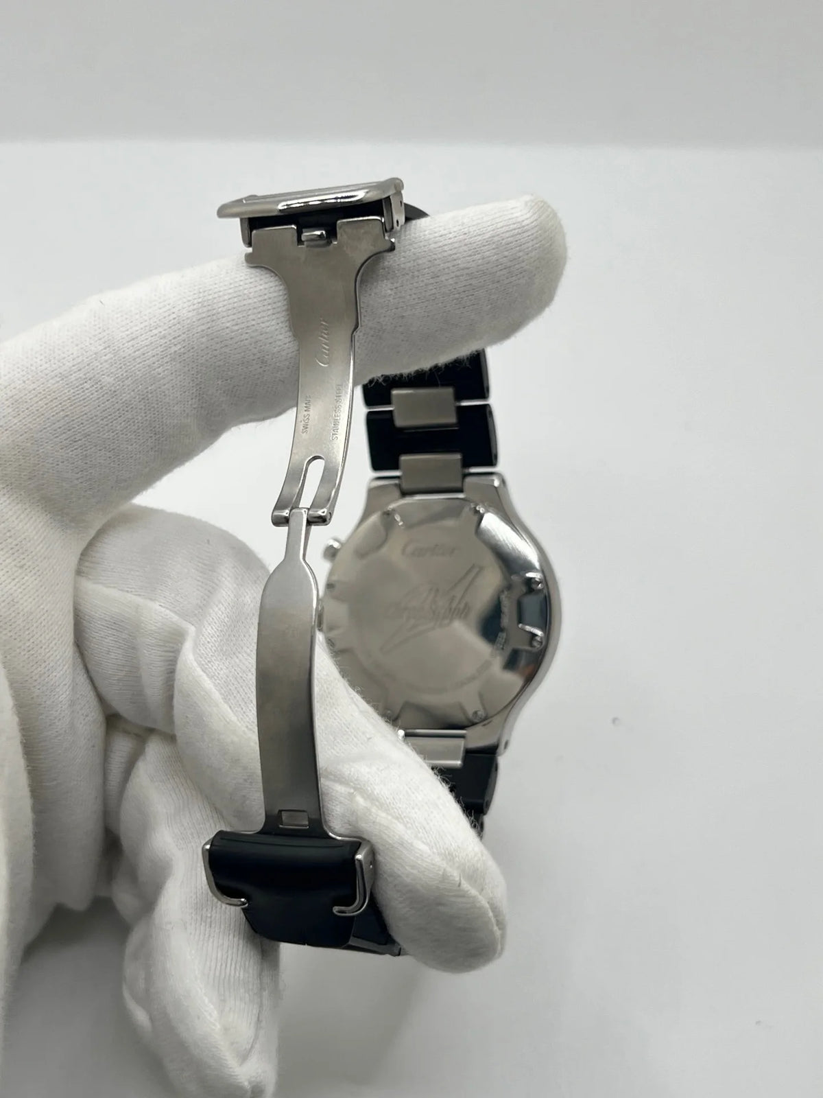CARTIER "21 Chronoscaph" watch in stainless steel and rubber