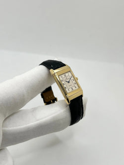 JAEGER-LECOULTRE "Reverso Lady" Watch in Yellow Gold and Leather