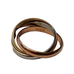 CARTIER "Trinity" Wedding band in white gold, yellow gold, and rose gold