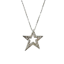 White Gold Star Pendant Necklace with Diamonds