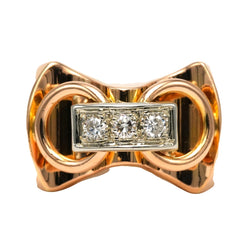 Yellow Gold and Diamond Tank Ring