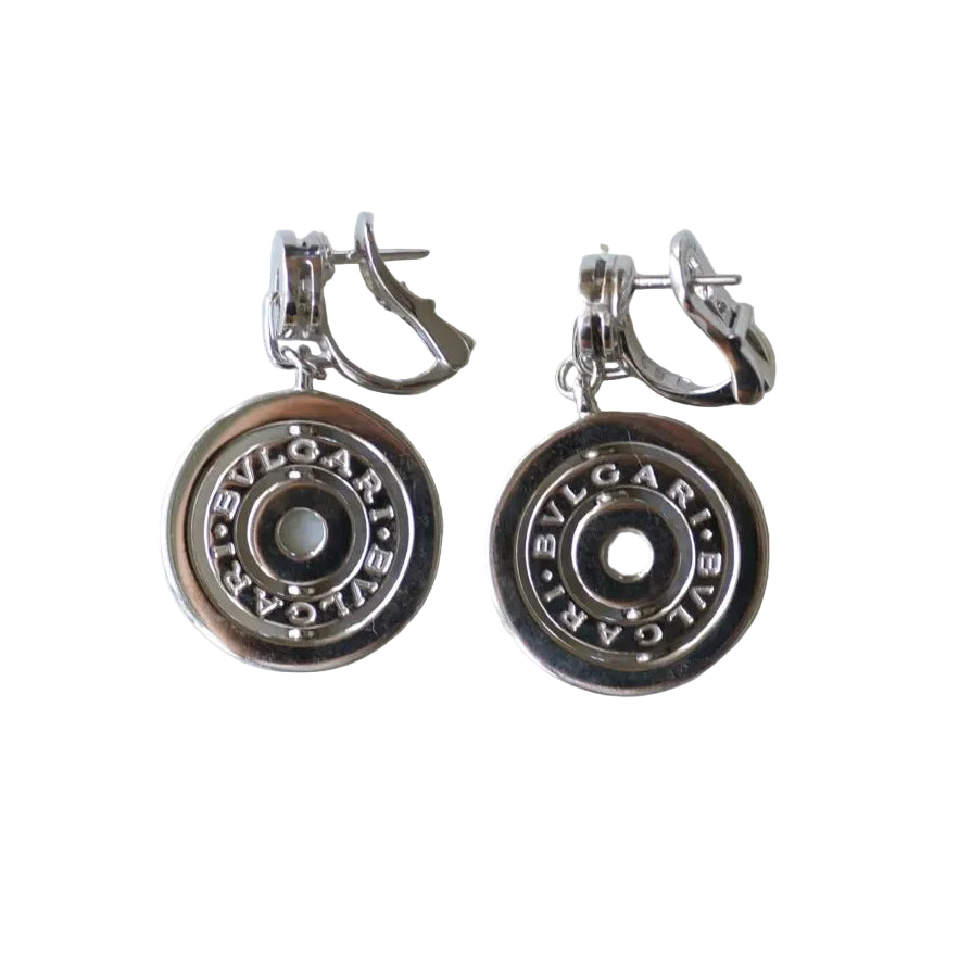 Boucles d'oreilles Pendantes BULGARI Astrale en or blanc