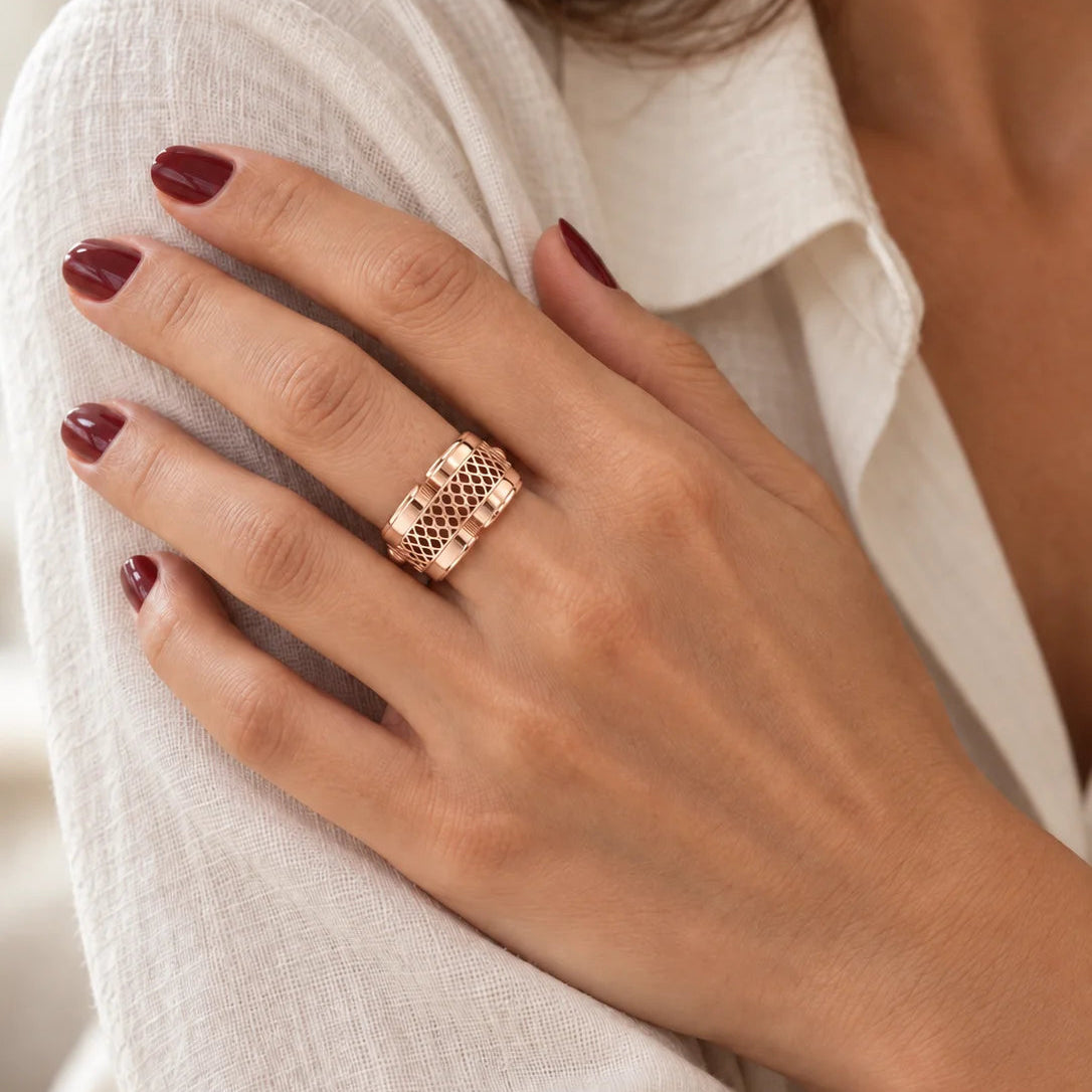 Bague Tank en or rose