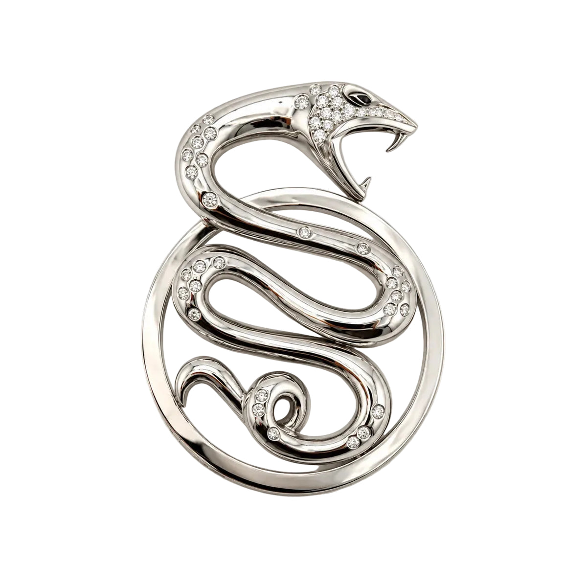 BOUCHERON "Trouble Serpent" GM Pendant in white gold and diamonds
