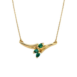 Yellow Gold Necklace with Emerald Pendant