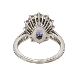 Bague Marguerite en or blanc, saphir et diamants