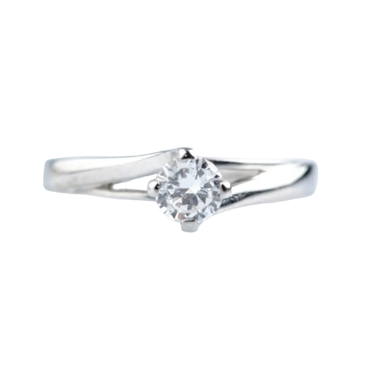 White Gold Solitaire Ring with Diamond
