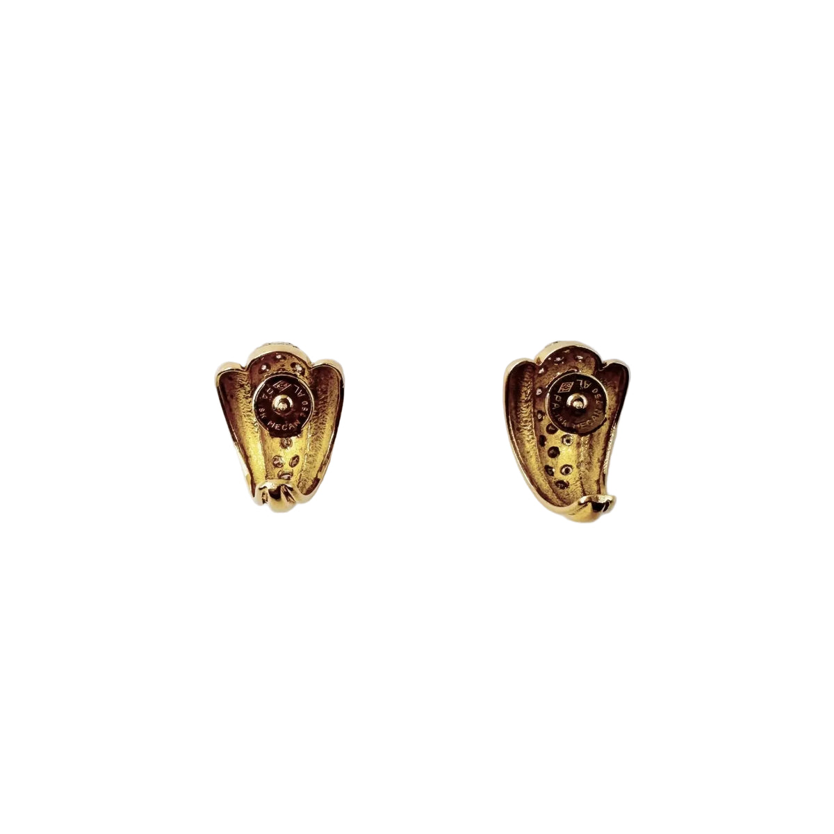 Earrings in white gold, yellow gold, and diamonds