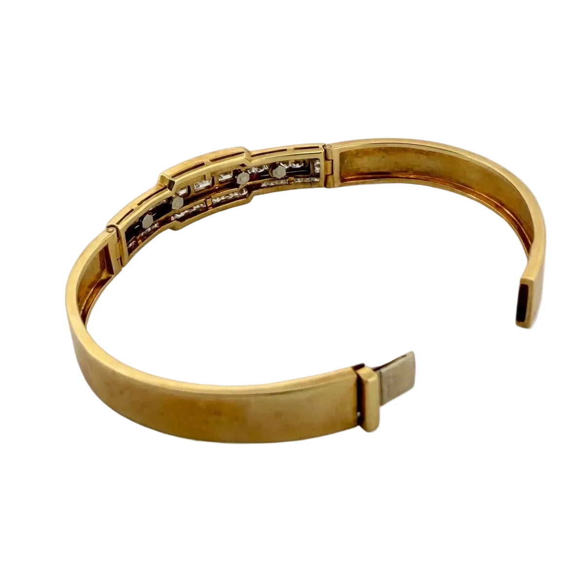 Yellow Gold and Diamond Bangle Bracelet