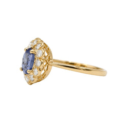 Marguerite Ring in Yellow Gold, Sapphire, and Diamonds