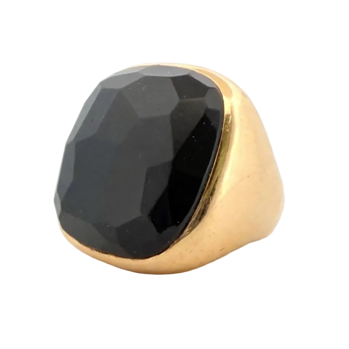 POMELLATO "Victoria" Cocktail Ring in yellow gold and jet