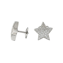 Boucles d’oreilles Puces en or blanc et diamants