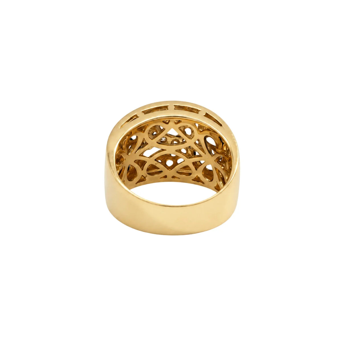 Yellow Gold Band Ring with Sapphires and Diamonds
