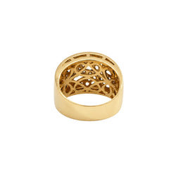 Yellow Gold Band Ring with Sapphires and Diamonds