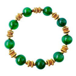 Bracelet O.J. PERRIN en or jaune et chrysoprases