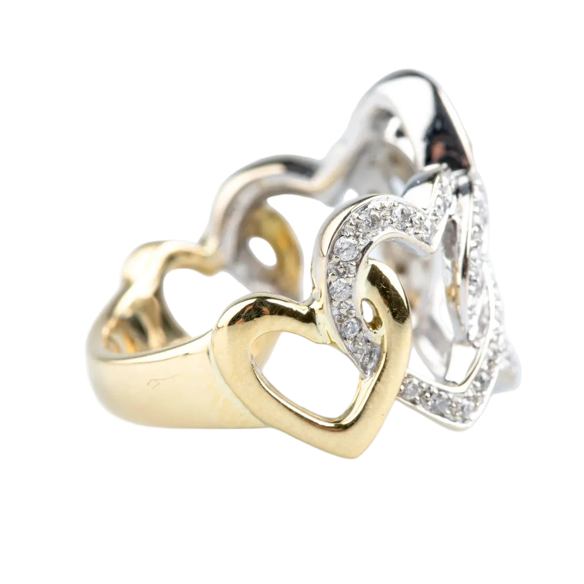 Yellow Gold and Diamond Pave Ring