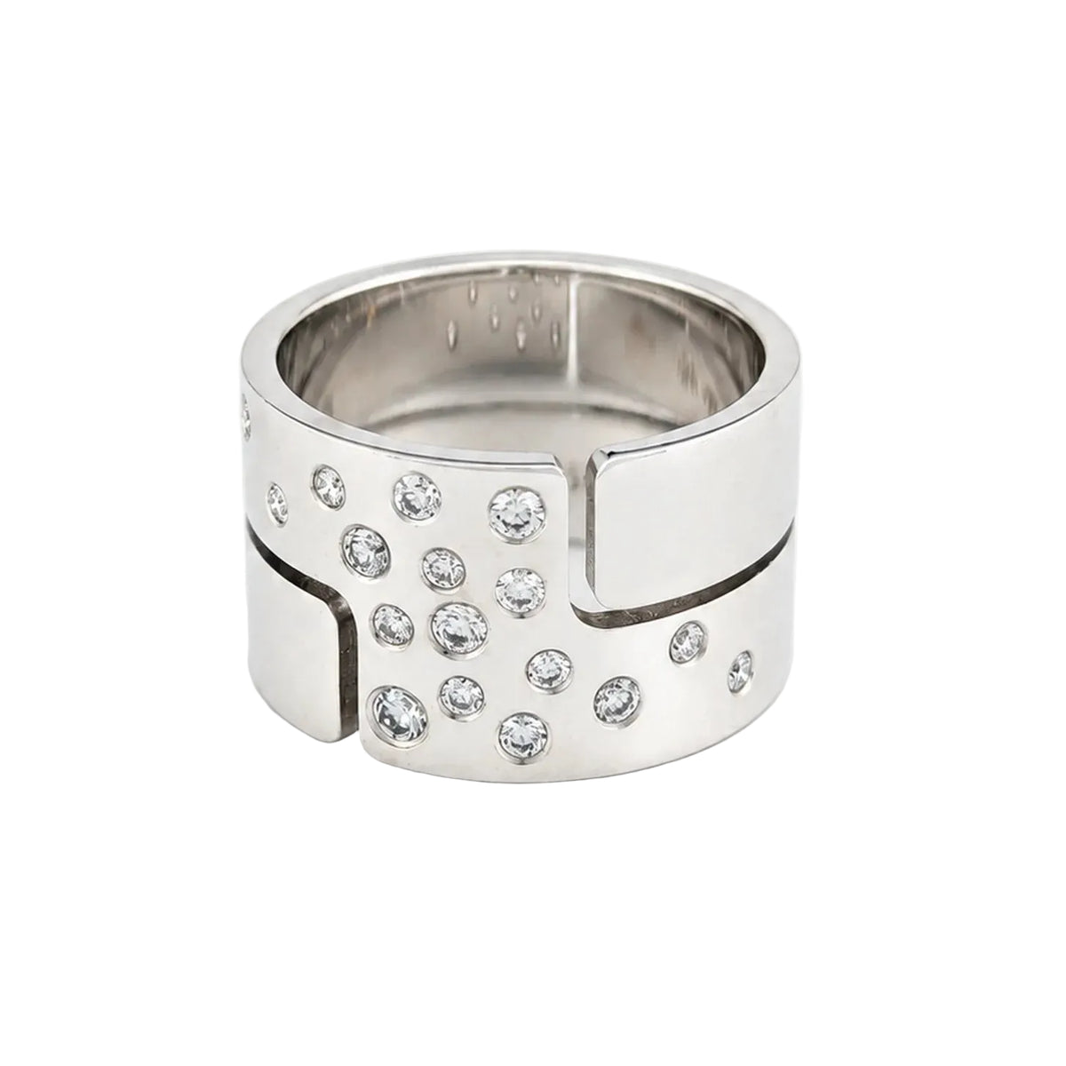 DINH VAN "Seventies" Band Ring in White Gold and Diamonds