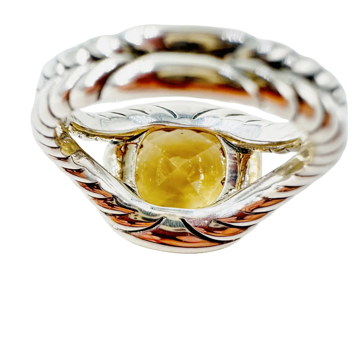 DAVID YURMAN "Albion" Ring in Silver, Yellow Gold, and Citrine