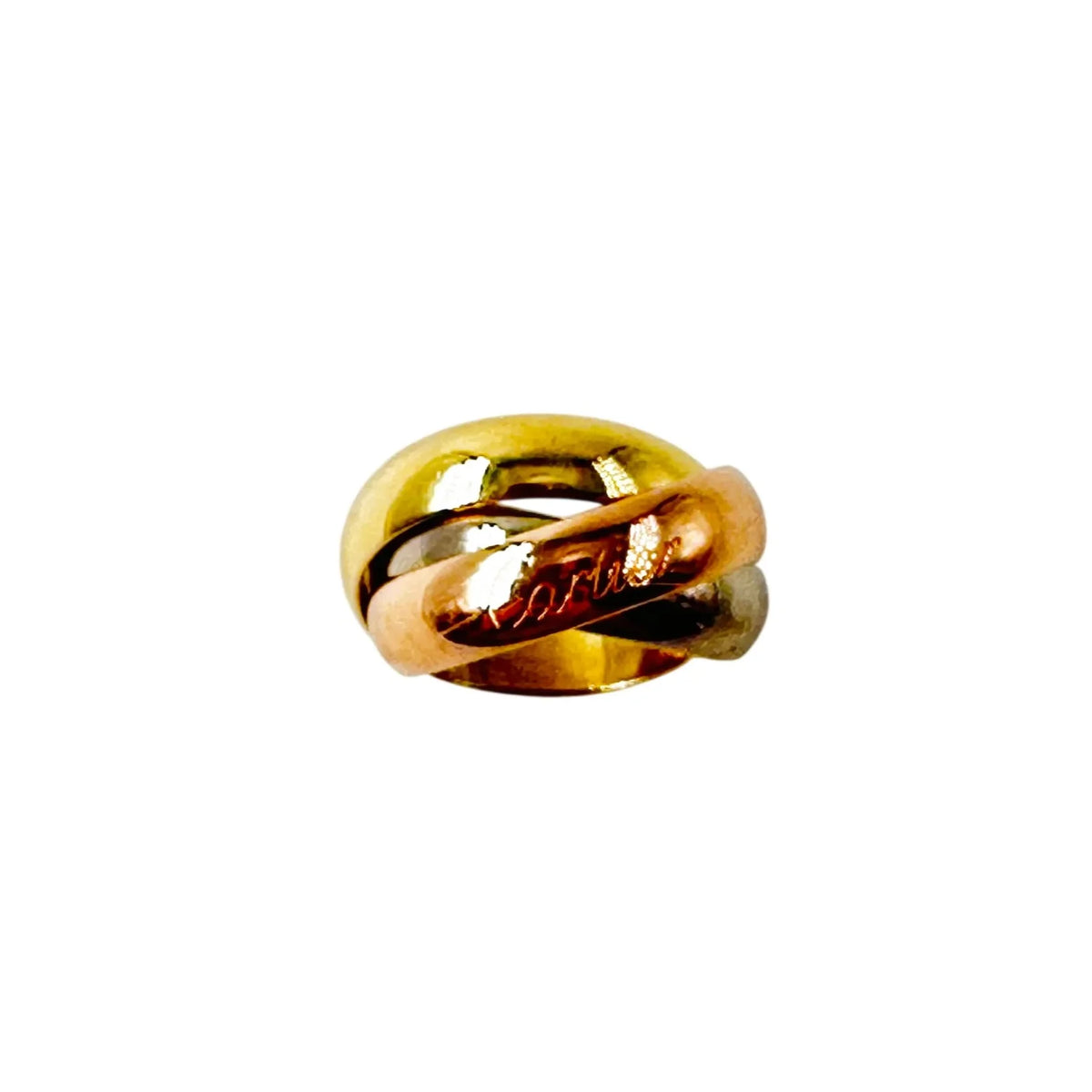 CARTIER "Trinity" Ring, Extra-Large Model in yellow gold, white gold, and rose gold