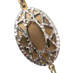 Long Necklace in White Gold and Yellow Gold