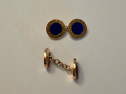 BULGARI cufflinks in yellow gold and Lapis lazuli