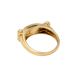 Yellow Gold Bangle Ring with Sapphires and Diamonds