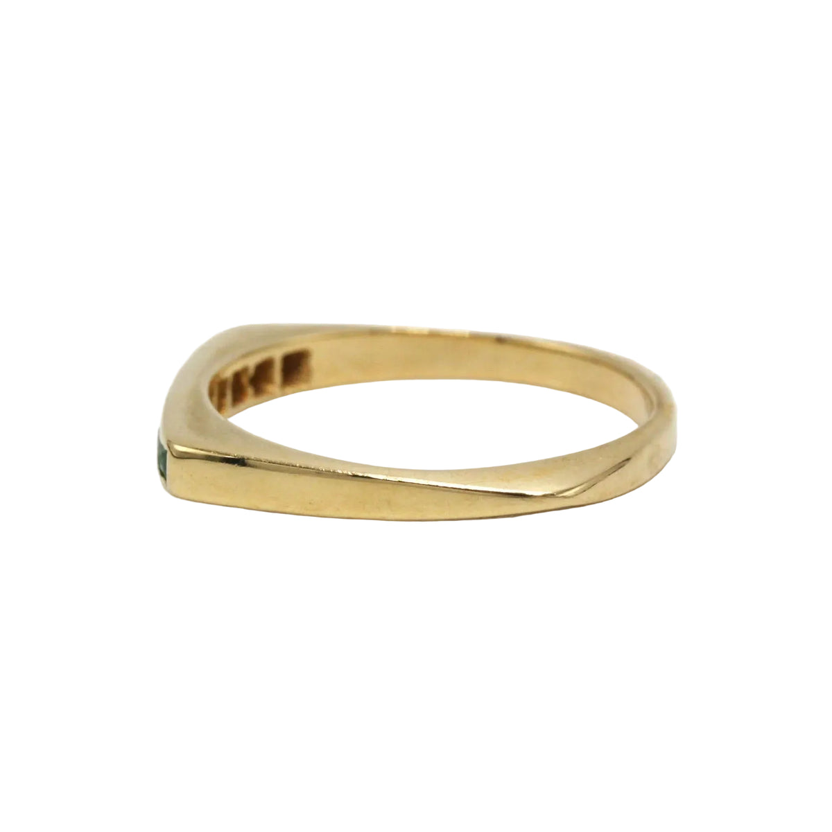 Yellow Gold and Emerald Wedding Band