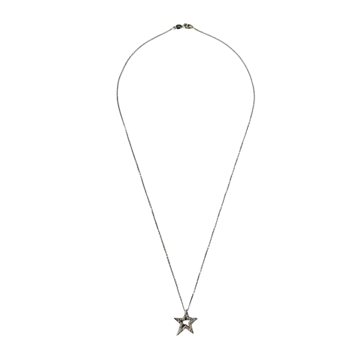 White Gold Star Pendant Necklace with Diamonds
