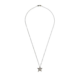 White Gold Star Pendant Necklace with Diamonds
