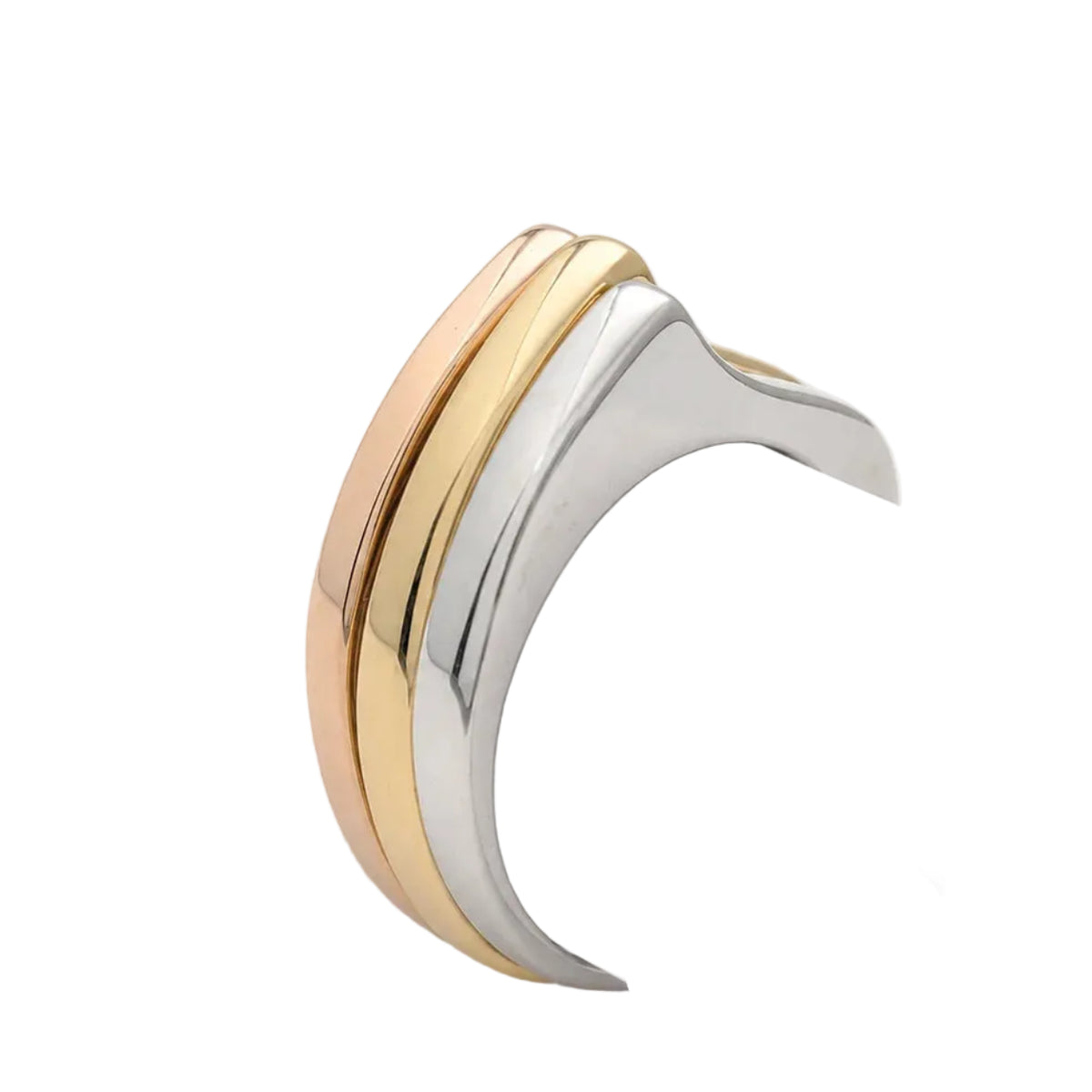 Rings in white gold, yellow gold, and rose gold