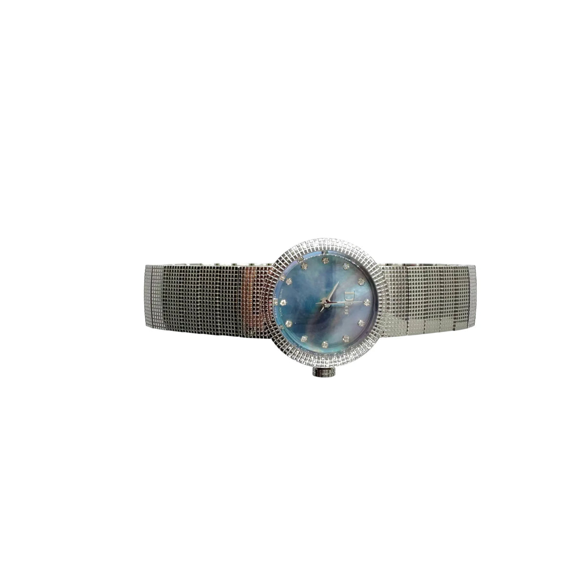 DIOR "La Baby D" ladies' watch in stainless steel, Mother-of-pearl, and diamonds