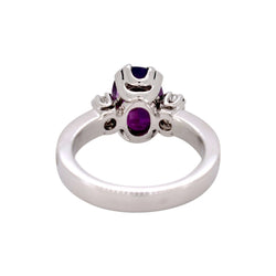 Bague Trilogie en or blanc, saphir et diamants