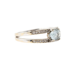 GEMMYO "Cassandra" Ring in white gold, aquamarine, and diamonds