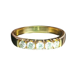 Half wedding band in rose gold and diamonds