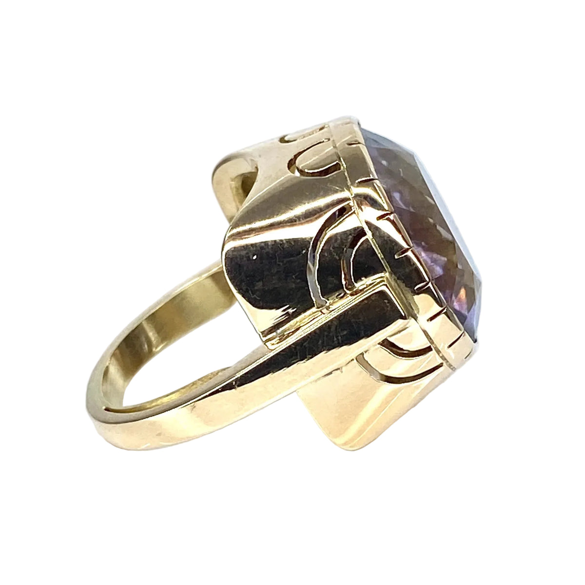 Yellow Gold and Amethyst Cocktail Ring