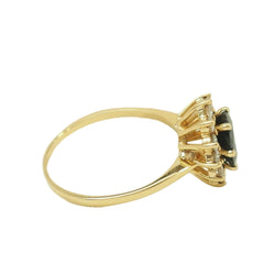 Marguerite Ring in Yellow Gold, Sapphire, and Diamonds