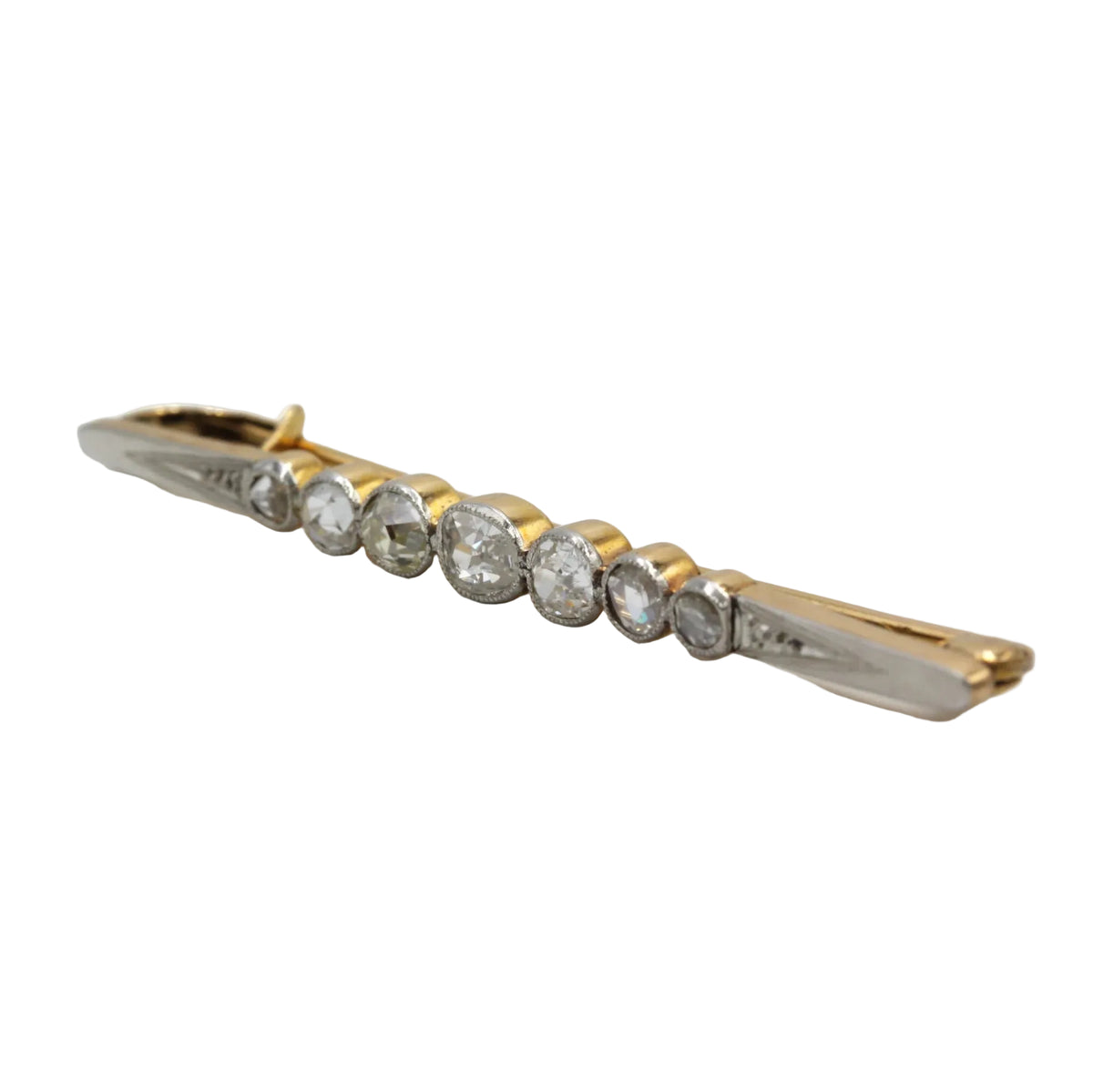 Yellow Gold, Platinum, and Diamond Brooch