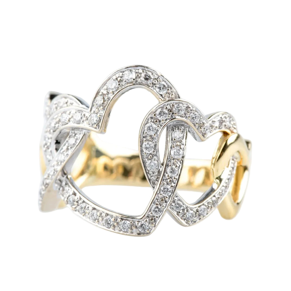 Yellow Gold and Diamond Pave Ring