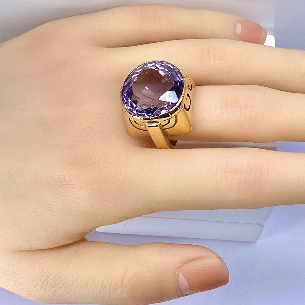Yellow Gold and Amethyst Cocktail Ring