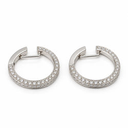 White gold and Diamond Hoop Earrings