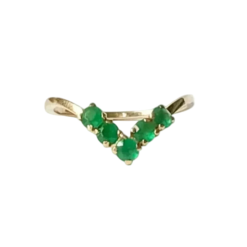 Yellow Gold and Emerald Wedding Band