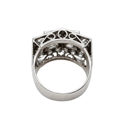 Tank Ring in White Gold and Diamonds
