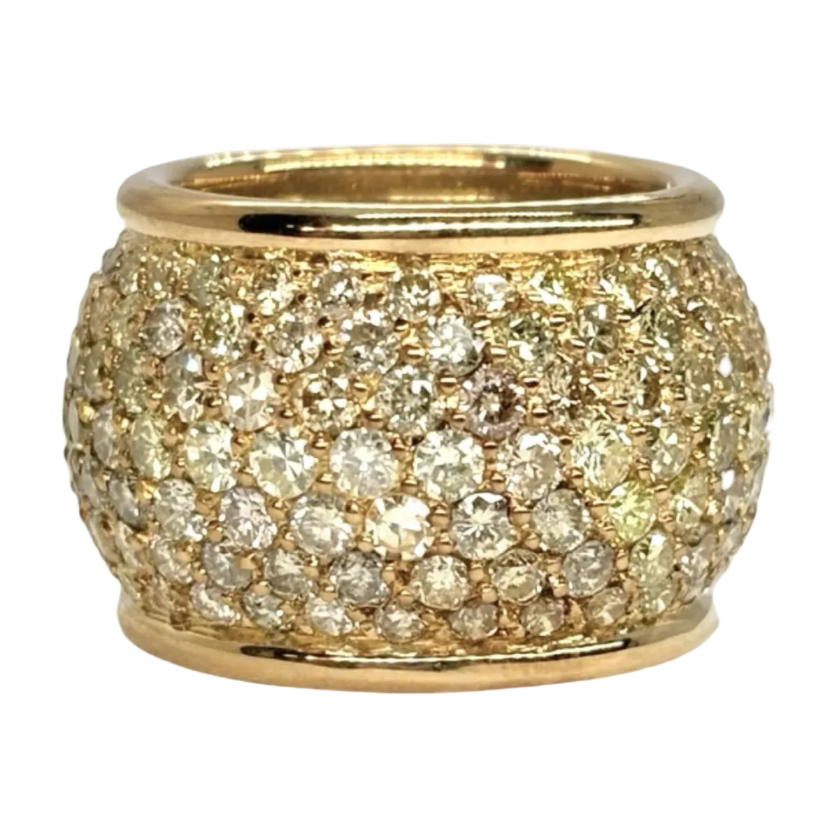 Bague Dôme en or jaune et diamants
