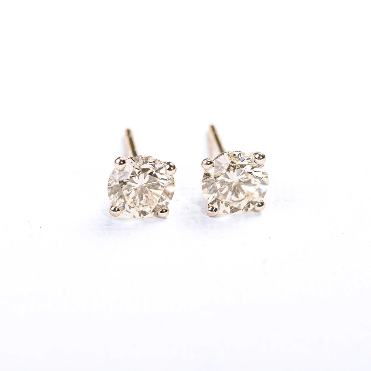 White Gold and Diamond Stud Earrings