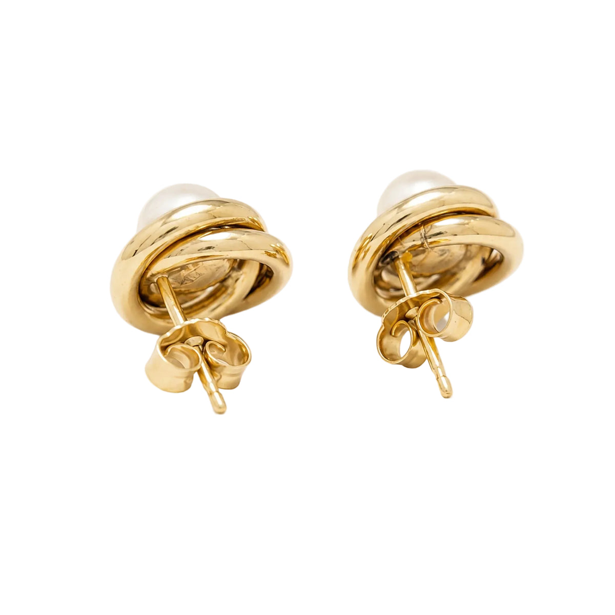 Yellow Gold Earrings with Pearls