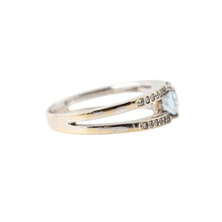 GEMMYO "Cassandra" Ring in white gold, aquamarine, and diamonds