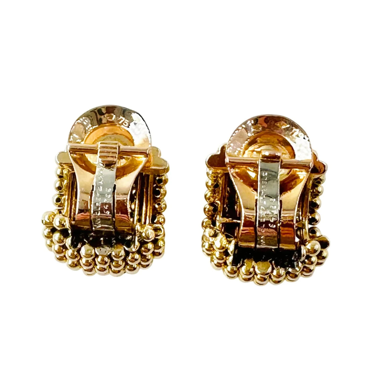 VAN CLEEF & ARPELS "Couscous Bagatelle" earrings in yellow gold, sapphires, rubies, and diamonds