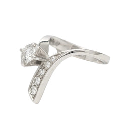 White Gold Solitaire Ring with Diamonds