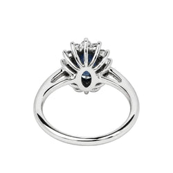 Bague Marguerite en or blanc, saphir et diamants