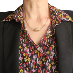 Auvergnat Chain Necklace "Regional 19th Century" with Rose Gold Enamel Clasp